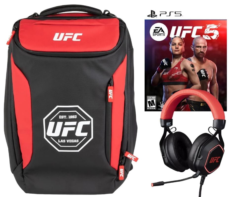 ИгроПак Konix для PS5: EA Sports UFC 5 + рюкзак + гарнитура