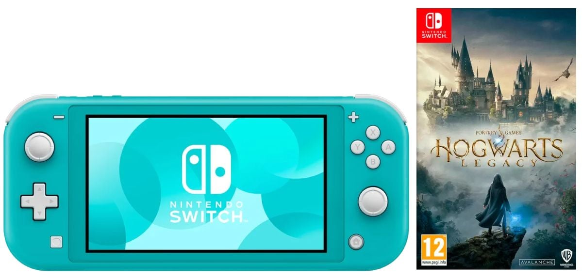 Игровая приставка Nintendo Switch Lite (Бирюзовый) + Игра Hogwarts Legacy