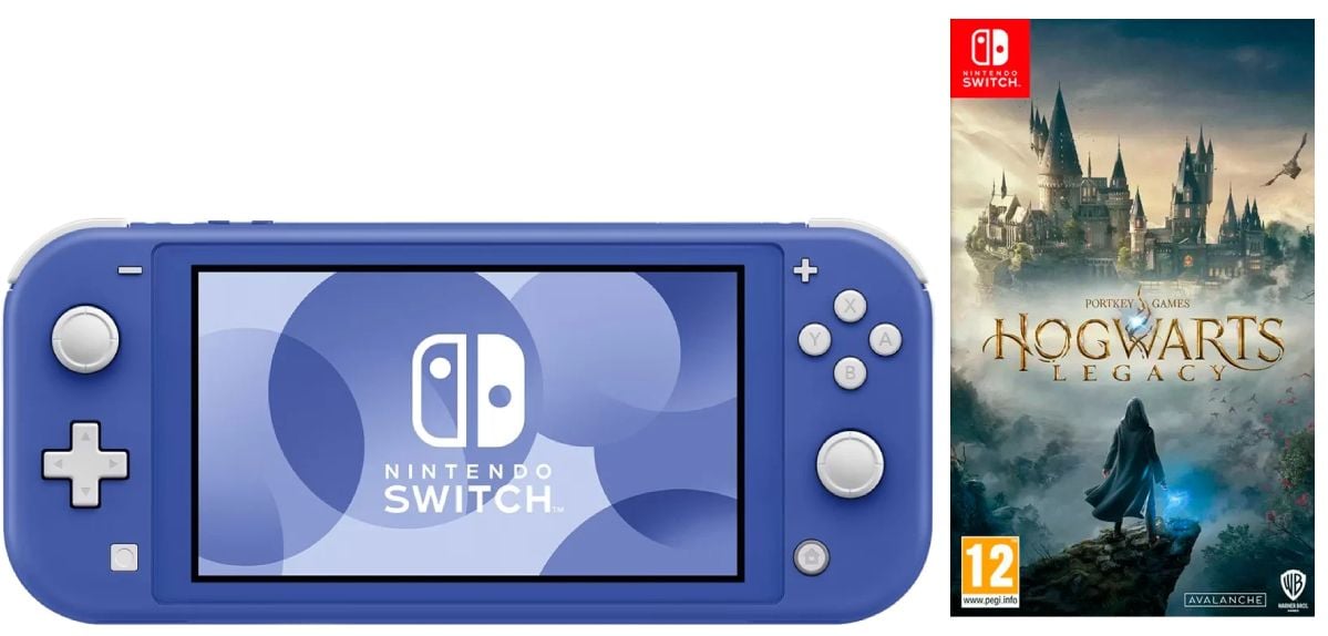 Игровая приставка Nintendo Switch Lite Blue (синий) + Игра Hogwarts Legacy