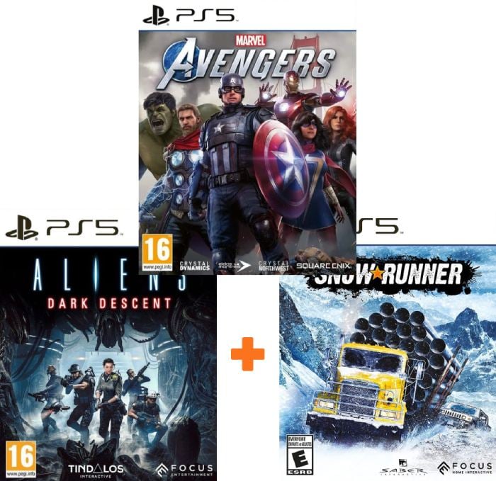 ИгроПак для PS5: Marvel’s Мстители (Avengers) + Snowrunner + Aliens: Dark Descent