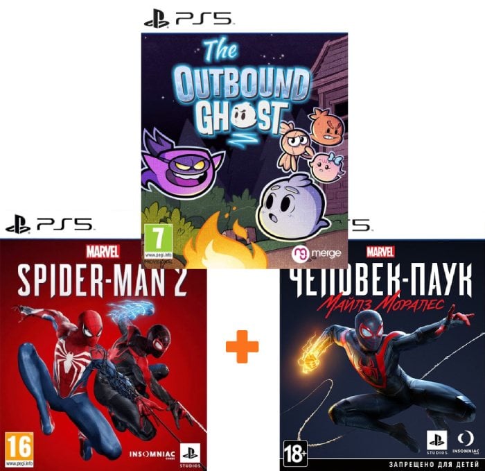 ИгроПак для PS5: Marvel’s Spider-Man: Miles Morales + Marvel’s Spider Man 2 + The Outbound Ghost