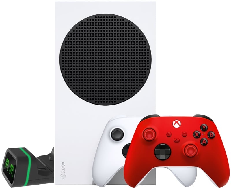 Microsoft XBOX Series S + 2-й геймпад (Pulse Red) + зарядная станция DOBE