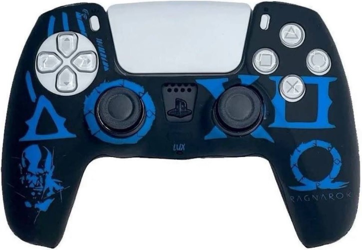 Силиконовый чехол для геймпада Sony DualSense (God of War Ragnarok black-blue)