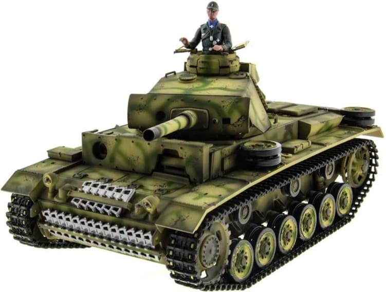 Р/У танк Taigen 1/16 Panzerkampfwagen III (Германия) HC (для ИК танкового боя) V3 2.4G RTR, TG3848-1HC-IR3.0