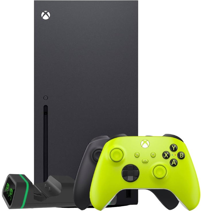 Microsoft XBOX Series X + 2-й геймпад (Electric Volt) + зарядная станция DOBE